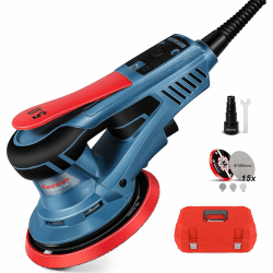 FANZWORK Bürstenloser Exzenterschleifer EZ150A mit Tragkoffer, 5mm Schleifhub,150mm Schleifteller, 350W Motor, 7-Stufige Drehzahlregelung, inkl.Tellerbremse, 15x Schleifgitter, 1x Ersatz-Schleifteller 150mm Teller Angebot bei HelloDeals