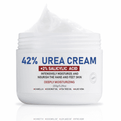 OUKEYA Urea Creme 42% mit 2% Salicylsäure, Fusscreme Feuchtigkeit & Reparatur für Trockene, Füße, Fersen, Knie, Urea Handcreme für Hände, Fußcreme, Hornhautentferner, Entfernt Hühneraugen, Tote Haut 150g Box Angebot bei HelloDeals