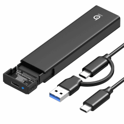 M.2 NVMe SSD Gehäuse, NVME Gehäuse USB 3.2 Gen 2 10 Gbps für NVMe PCIe M-Key/M+B Key M.2 NVMe USB Adapter in 2230/ 2242/ 2260/ 2280 Unterstützt UASP und Trim schwarz Angebot bei HelloDeals