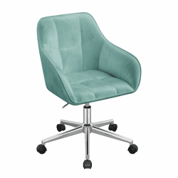 WOLTU Homeoffice Stuhl, Schreibtischstuhl, Drehstuhl, Schminkstuhl, höhenverstellbar, bis 150 kg belastbar, mit Armlehnen Samtsitz, für Schlafzimmer Büro Wohnzimmer, Türkis Türkis Samt Angebot bei HelloDeals