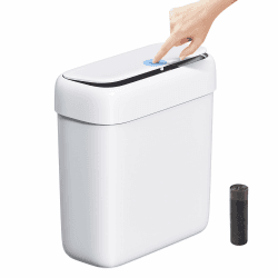 MOPUP Kleiner Badezimmer-Mülleimer mit Deckel, 8.5 l/2,2 Gallonen, schmaler Mülleimer, Papierkorb aus Kunststoff mit aufklappbarem Deckel, hundesicher für Badezimmer, Küche, Schlafzimmer, Wohnzimmer Angebot bei HelloDeals