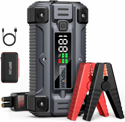 BRPOM Starthilfe Powerbank für PKW 8000A Autobatterie Booster für alle Fahrzeuge & 12.0L Diesel mit LED-Taschenlampe, Großdisplay & Springkabel – Ideal für SUV, Motorräder, Rasenmäher Schwarz Angebot bei HelloDeals