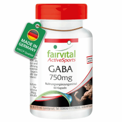 fairvital GABA Kapseln 750mg, 60 Kapseln, HOCHDOSIERT, 1500 mg pro Tagesdosis, VEGAN, Gamma-Aminobuttersäure Angebot bei HelloDeals