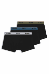 BOSS Dreierpack Eng Anliegende Boxershorts Mit Kurzem Bein Aus Baumwolle Mit Logo-Bund XS Black 006 Angebot bei HelloDeals