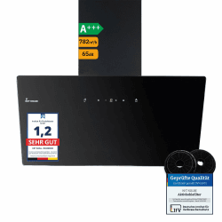 KKT KOLBE Dunstabzugshaube Wandhaube BASE6004S, 60 cm kopffrei | Abluft und Umluft, Edelstahl und schwarzes Glas, SensorTouch-Bedienung, Gestensteuerung, LED-Beleuchtung Schwarz Base6004s Angebot bei HelloDeals