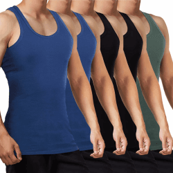 FALARY Unterhemd Herren 3/5er Pack Tank Top 100% Baumwolle Männer Weiß Schwarz Mehrfarbig alle Größen gekämmte Feinripp XXL 2 Schwarz 2 Marine 1 Olive Angebot bei HelloDeals