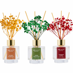 Airkeep Raumduft 50ml x3, Reed Diffuser mit Coconut & Pineapple, Lemon Eucalyptus, Cranberry & Apple, Raum Duft mit 24 Duftstäbchen, Lufterfrischer für Badezimmer, Wohnung, Heimdekoration Coconut Pineapple/Lemon Eucalyptus/Cranberry Apple Bloom Collection Angebot bei HelloDeals