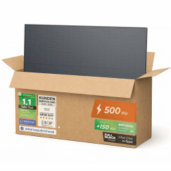 Solarway 500W Solarpanel Full Black Bifazial Glas/Glas PV Panel mit positiver Leistungstoleranz von 0-5 Watt, n-type, geeignet für Balkonkraftwerk 500w 1 Panel Angebot bei HelloDeals