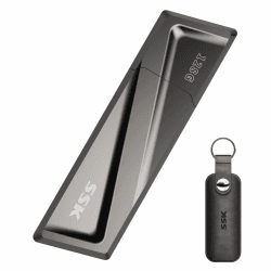 SSK 128 GB Portable SSD, bis zu 550 MB/s Lesen und 500 MB/s Schreiben + USB-C Adapter Externes SSD USB3.2 Gen2 Solid State Drive, für Laptops, Tablets und mehr, Gray up to 550MB/s 128GB Angebot bei HelloDeals