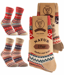 FORVEVO 4 Paar Alpaka socken Herren Damen,Warme Wollsocken,Weiche Wintersocken Stricksocken Weihnachtssocken für Damen 35-38 Mehrfarbig01 Angebot bei HelloDeals