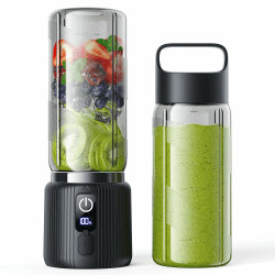 Tragbarer Mixer Smoothies Maker, 8 Klingen Mini Mixer mit 22.000 U/min, 500-ml-To-Go-Flasche mit Reisedeckel, USB-C-Aufladung, Kompakter wiederaufladbarer Mixer für Shakes und Säfte Angebot bei HelloDeals