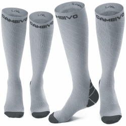 CAMBIVO Kompressionsstrümpfe Damen und Herren 2 Paar, Kompressionssocken Stützstrümpfe für Laufen, Sport, Flug, Reise, Radsport XXL Dunkelgrau Angebot bei HelloDeals