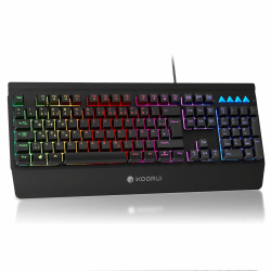KOORUI QWERTZ Gaming-Tastatur mit Handballenauflage, Anti-Ghosting, Schwarz 104keys Schwarz-full size Angebot bei HelloDeals