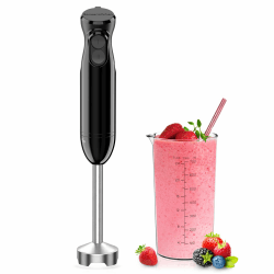 Bonsenkitchen 2-in-1 Pürierstab, 1000 W Edelstahl-Stabmixer, 2 Geschwindigkeiten, mit 700 ml Messbecher mit Deckel, für Babynahrung, Suppen, Smoothies, Pürees (Schwarz) 2-in-1 Angebot bei HelloDeals