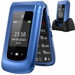 ULEWAY Seniorenhandy Klapphandy ohne Vertrag,GSM Großtasten Mobiltelefon SOS Notruffunktion,Taschenlampe,FM Radio,2.4 Zoll Dual Display Handy für Senioren (Blau)(mit Ladestation) Angebot bei HelloDeals