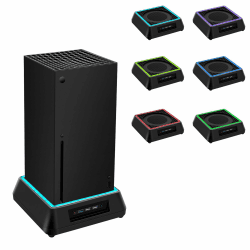 Upgraded Lüfter Ständer für Xbox Series X, Kühler Stand mit RGB LED,4 Große &Turbolüfter, USB 3.0 & 2.0 Ports & 3 Geschwindigkeitsstufen Einstellbares Kühlsystem für Xbox Series X-Schwarz black Angebot bei HelloDeals