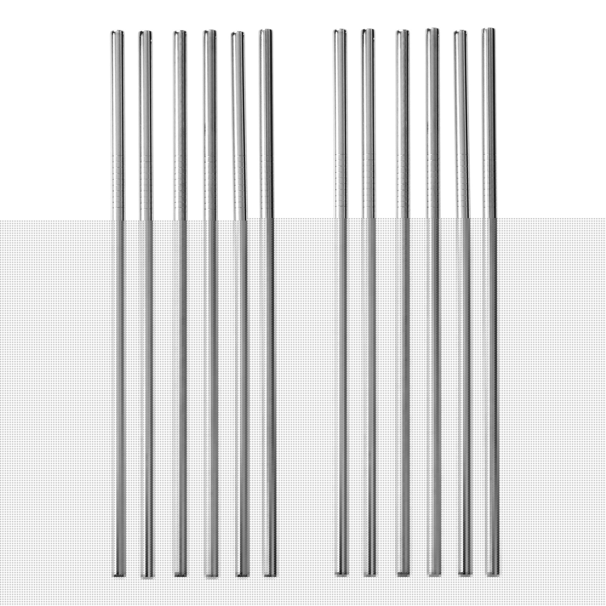 GRÄWE Strohhalme, 12er Set, silberne Trinkhalme aus Edelstahl, spülmaschinengeeignet, wiederverwendbar Metall Strohhalm, Gerade Silber Angebot bei HelloDeals