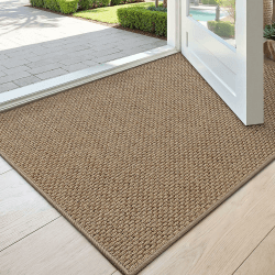 DEXI Schmutzfangmatte Innen 60 x 90 cm, rutschfeste Fußmatte, Dunkelbeige | Saugstark, Schmutzfang, Fussmatte, Türmatte Innenbereich, Niedriges Profil, Haustür, Eingangsbereich, Flur Dunkelbeige 60 x 90 cm Angebot bei HelloDeals