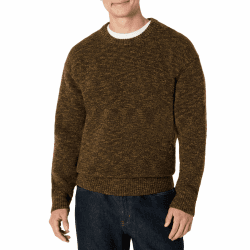 Amazon Essentials Herren Relaxed-Fit Pullover mit Rundhalsausschnitt und mehrfarbigem, schwerem Stoff XL Dunkelbraun Meliert Angebot bei HelloDeals