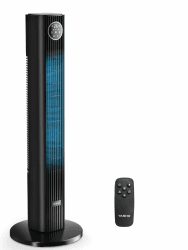 YASHE Turmventilator 90 cm mit Fernbedienung, leiser Standventilator mit 28 dB, 3 Geschwindigkeiten, 4 Modi, 85° Oszillation, LED-Touch-Display, 12 Std. Timer, für Schlafzimmer, Büro und Zuhause 90cm Angebot bei HelloDeals