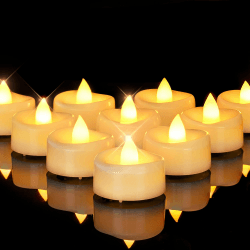 AMAGIC 12er Flimmerfreies LED-Teelichter, Batteriebetriebene Kerzen Für Hochzeit, Weihnachten, Tischdeko, Zuhause,Wach Außenschale 12 Stück Elfenbein Angebot bei HelloDeals