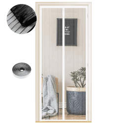 Fliegengitter Tür Magnet Insektenschutz, Verschiedene Größen,100X 190cm, Magnetvorhang ist Ideal für Balkontür Wohnzimmer und Terrassentür, Kinderleichte Klebemontage Ohne Bohren, Weiße Streifen 100x190 cm Weiße Streifen Angebot bei HelloDeals
