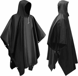 2er Pack Regenponcho Herren Damen – Wasserdichter Regenmantel aus EVA mit Kapuze – Leichter Regencape für Fahrrad, Wandern, Camping, Angeln, Reisen & Outdoor – Notfall Regenschutz Schwarz Angebot bei HelloDeals
