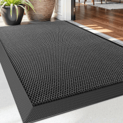 DEXI Fußmatte außen 60 x 90 cm, extrem rutschfeste Schmutzfangmatte, langlebig Fußabtreter außenbereich, robust Fussmatte Aussen wasserdichte Türmatte für die Haustür, Dunkelgrau 60 x 90 cm Dunkelgrau Angebot bei HelloDeals