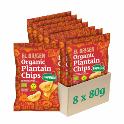el origen Bio‑Kochbananen Chips Paprika 8×80g - vegan, glutenfrei, palmölfrei, authentischer Paprika‑Crunch aus Ecuador Angebot bei HelloDeals