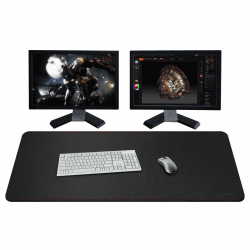 ZORESYN PU Leder Schreibtischunterlage XXL 110x50cm - rutschfeste Büro-Matte mit Rollband Premium Tischschoner für Gaming & Homeoffice - Schwarz - Wasserdicht & Anti-Kratz 1100L x 500B mm Black Angebot bei HelloDeals
