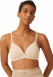Naturana® Soft-BH ohne Bügel mit Schale [Cup A-D] Optimaler Sitz & maximaler Halt Dank Schnittführung & Breiten Trägern I T-Shirt BH I BH Damen ohne Bügel 75A Light Beige Angebot bei HelloDeals