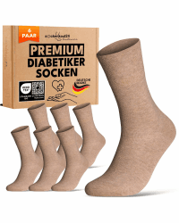 sockenkauf24 Diabetikersocken ohne Gummibund & ohne Naht 97% Baumwolle (6 Paar) Diabetiker Socken mit Komfortbund für Damen & Herren 39-42 Beige Angebot bei HelloDeals