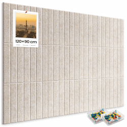 Filz Pinnwand Selbstklebend 120 x 90 cm, 12 Pack Pinnwand Kork Alternative für Wand, Dekorative Vision Board Fotowand Pin Board Memoboard mit 60 Stück Pinnnadeln für Büro, Küche, Schule (Slot Beige) Slot Beige 120x90cm Angebot bei HelloDeals