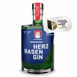 HERZRASEN GIN Hamburg Edition 0,5l | Premium Dry 42% Vol. | Grüner Schnaps mit Hamburger Rasen | zitronig spritzig mit ausgewählten Zutaten I Gin Geschenkset zum Geburtstag Hamburg Gin 0.5 l Angebot bei HelloDeals