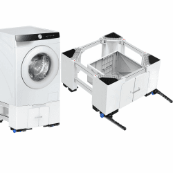 NIUXX Universal Waschmaschinen Untergestell mit Schublade und Rollen (28cm) | Verstellbar Waschmaschinen-Unterschrank mit Bremse (63-69 cm) für Waschmaschinen und Wäschetrockner 400 kg belastbar Höhe：28 cm（11.02 in）mit Schublade Weiß Angebot bei HelloDeals