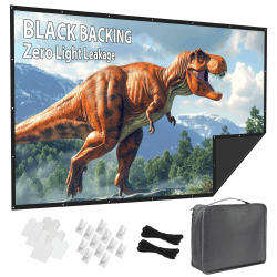 100 Zoll Beamer Leinwand Outdoor: VOOPVOR Projektionsleinwand Faltbar & Tragbar mit Tragetasche - 16:9 Schwarz, Lichtundurchlässig, Waschbar & Knitterfrei - Ideal für Heimkino und Kinoerlebnis Angebot bei HelloDeals