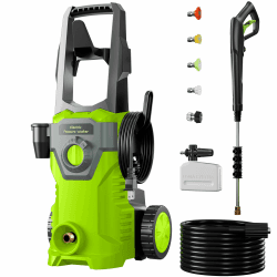 ETOOLAB Hochdruckreiniger, Druck: max. 160 bar, Fördermenge: 450 l/h, 7 m Schlauch, 5 m Kabel, Mit 4-in-1-Düse, Schaumkanone, Hochdruckpistole, Pistolenhalter, Kabelhalter Angebot bei HelloDeals