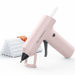 Tilswall Kabellose Heißklebepistole, schnelles Vorheizen, MINI Heißklebepistole mit integriertem 2000-mAh-Akku, 20 Premium-Klebestifte（7×140mm）, Mini-Heißklebepistole für Bastelarbeiten, DIY, Rosa Angebot bei HelloDeals