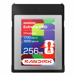 SANDISK CFexpress Type-B-Speicherkarte FIFA World Cup 2026 Edition 256 GB (Lesegeschwindigkeiten von bis zu 1.700 MB/s, filmen Sie den FIFA World Cup 2026 in bis zu 4K) 4. CFexpress-Karte 256GB Angebot bei HelloDeals