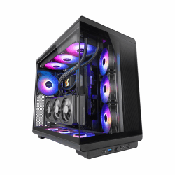Mars Gaming MC-REV, Gaming-Gehäuse ATX, Doppeltes Gehärtetes Glas, 3X Inverse 12cm ARGB-Lüfter, Vertikaler GPU-Einbau, PC-Tower mit Unterstützung für Flüssigkeitskühlung bis zu 360mm, Schwarz MC-REV ATX Schwarz Angebot bei HelloDeals