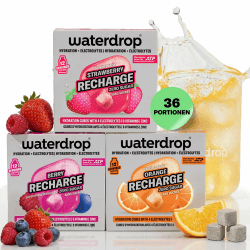 waterdrop® Elektrolyte-Mix – 36 Drops Würfel mit Magnesium, Kalzium, Natrium + Zink – Elektrolyte ohne Zucker für Sport – Hydration & Geschmack für Wasser in Orange, Erdbeere & Berry - vegan Frucht Mix: Orange, Erdbeere & Berry Angebot bei HelloDeals