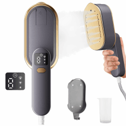 Dampfglätter, Steamer Dampfbügeleisen Reisedampfer mit LCD-Bildschirm, 10S schnelles Aufheizen, 2000 W 3 Dampfstufen Kleidung mit 180° drehbarem Griff, tragbarer Hand-Kleidungsdampfer (Grau) Angebot bei HelloDeals