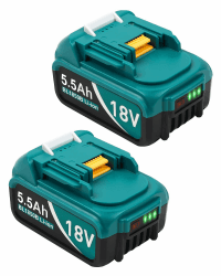 2×5500mAh 18 V Li-Ion Ersatzakku für Makita BL1855B BL1860B BL1860 BL1850B BL1850 BL1840 BL1830 BL1815 194205-3 LXT400 Blau Angebot bei HelloDeals