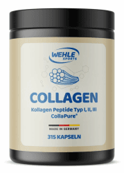 Kollagen Kapseln hochdosiert - 315 Stück - 4550mg Collagen Hydrolysat Peptide pro Tagesdosis - Made in Germany Collagen Kapseln Typ 1, 2 & 3 - Wehle Sports - Verpackung kann variieren 315 Kapseln Angebot bei HelloDeals