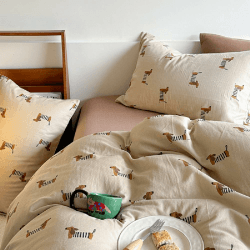 Lanqinglv Bettwäsche 135x200 Kinder Dackel Hellbraun Braun Bettwäsche Mädchen Jungen aus Microfaser,ÖKO-TEX Bettwäsche Set - Weiche Bettbezug mit Reißverschluss und 1 Kissenbezug 80x80 cm 2tlg. 135*200cm | 1x 80*80cm Braun Dackel Angebot bei HelloDeals