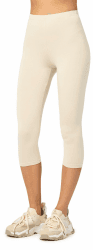 Merry Style Damen Leggings 3/4 Capri Leggings aus Viskose MS10-144 L Ecru Angebot bei HelloDeals