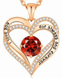CDE Kette Damen Herz Anhänger Geburtstags Jubiläum Schmuck Geschenk | Halskette für Frauen Schmuck Freundin Weihnachten Valentinstag Geburtstag Muttertags Geschenk Hochzeit Jubiläum Roségold-01&07 Rose gold brass Angebot bei HelloDeals