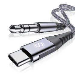 sweguard USB C Aux Kabel 1.2M,USB Type C auf 3.5mm Klinke Audio Aux Kabel für i Phone 17 16 15 Pro/Max/Plus,Samsung S26/S25/S24/S23/S22/21/20 Ultra,Huawei,iPad,Pixel,Xiaomi,Auto-Lautsprecher,Kopfhörer 1.2m grau Angebot bei HelloDeals