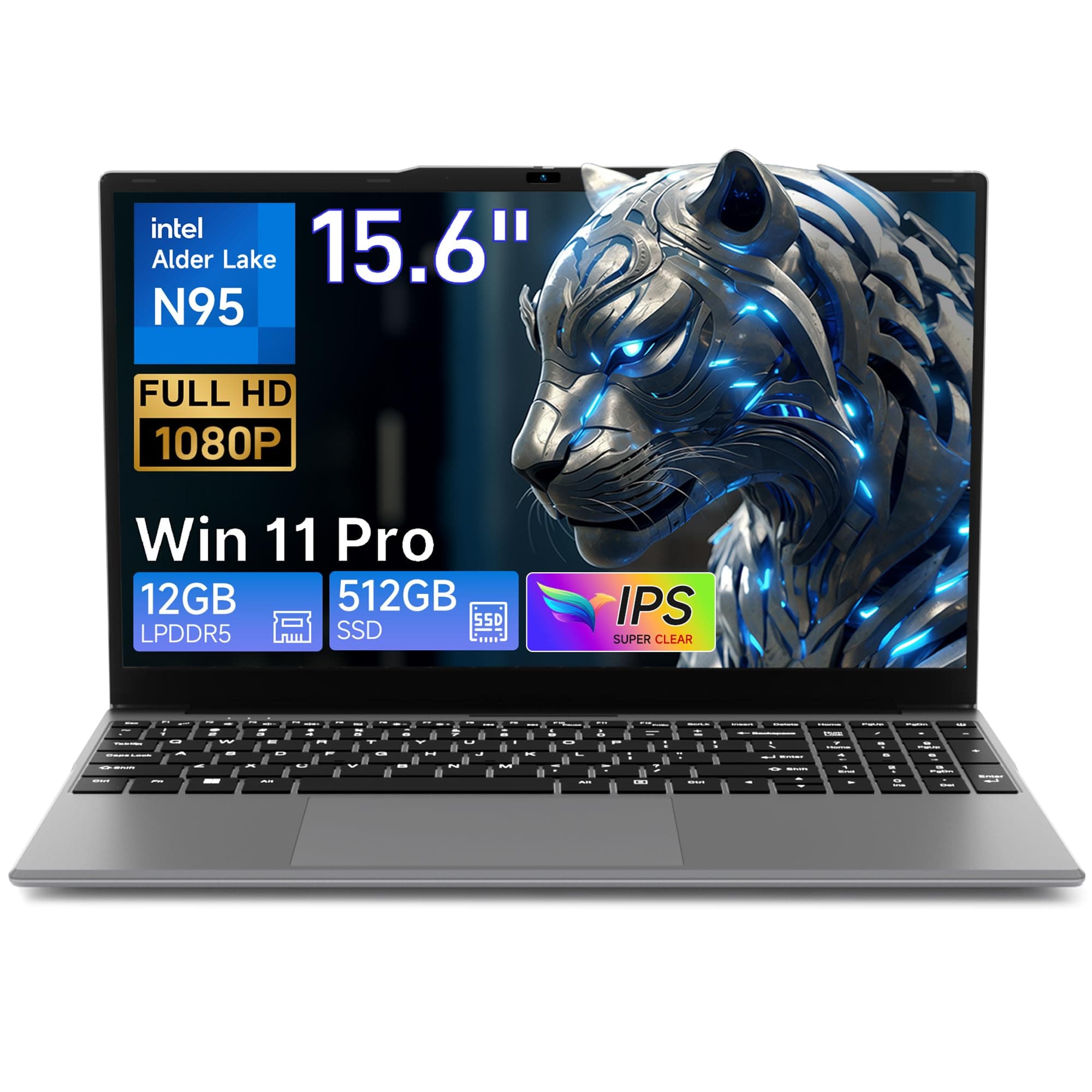 BMAX Laptop 15.6 Zoll Full HD Display N95 CPU 4 x 3.4 GHz 512GB SSD 12GB LPDDR5 USB3.2x2 HDMI Webcam Bluetooth WLAN Win11 Pro 64 Bit Notebook für Schüler und Büro mit Deutsche Tastaturschutzfolie Grau Angebot bei HelloDeals