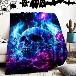 Halloween Totenkopf Kuscheldecke,Weich Und Warme Flanell Sofa Decke Halloween, Winter Halloweens mikrofaser Couchdecke Raumdekoration (Halloween-G, 150x200cm) Halloween-g 150x200cm Angebot bei HelloDeals